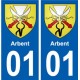 01 Arbent ville autocollant plaque sticker