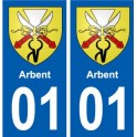 01 Arbent ville autocollant plaque sticker