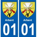 01 Arbent ville autocollant plaque sticker