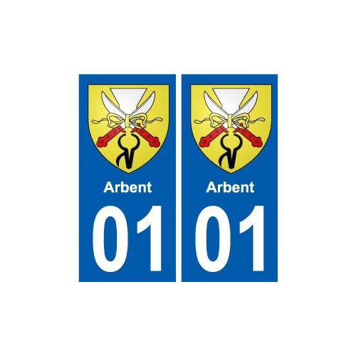 01 Arbent ville autocollant plaque sticker