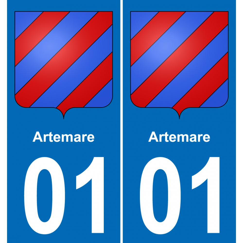01 Artemare blason autocollant plaque stickers ville