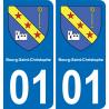 01 Bourg-Saint-Christophe coat of arms sticker plate stickers city