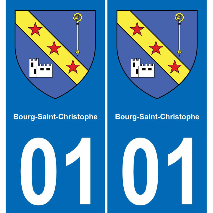01 Bourg-Saint-Christophe wappen aufkleber typenschild aufkleber stadt