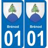 01 Brénod blason autocollant plaque stickers ville