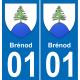 01 Brénod blason autocollant plaque stickers ville
