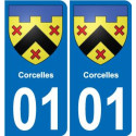 01 Corcelles coat of arms sticker plate stickers city