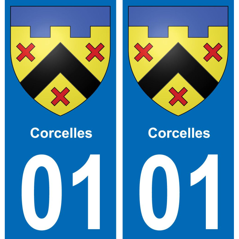 01 Corcelles coat of arms sticker plate stickers city