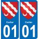 01 Corlier blason autocollant plaque stickers ville