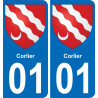01 Corlier escudo de armas de la etiqueta engomada de la placa de pegatinas de la ciudad