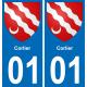 01 Corlier blason autocollant plaque stickers ville