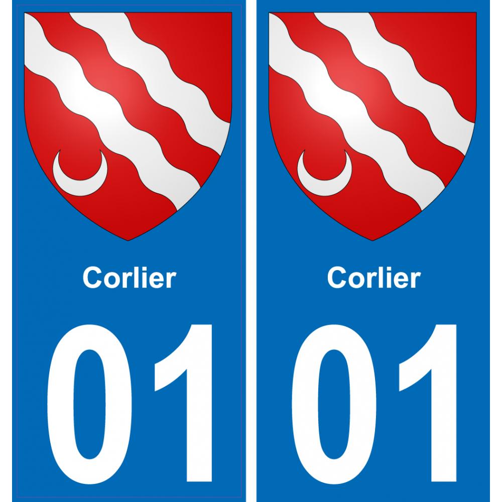 01 Corlier escudo de armas de la etiqueta engomada de la placa de pegatinas de la ciudad