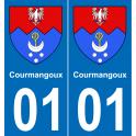 01 Courmangoux blason autocollant plaque stickers ville