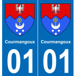 01 Courmangoux stemma adesivo piastra adesivi città