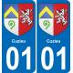 01 Cuzieu blason autocollant plaque stickers ville