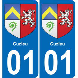 01 Cuzieu escudo de armas de la etiqueta engomada de la placa de pegatinas de la ciudad