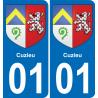 01 Cuzieu coat of arms sticker plate stickers city