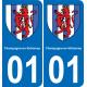 01 Champagne-en-Valromey coat of arms sticker plate stickers city