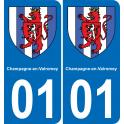 01 Champagne-en-Valromey blason autocollant plaque stickers ville