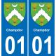 01 Champdor coat of arms sticker plate stickers city