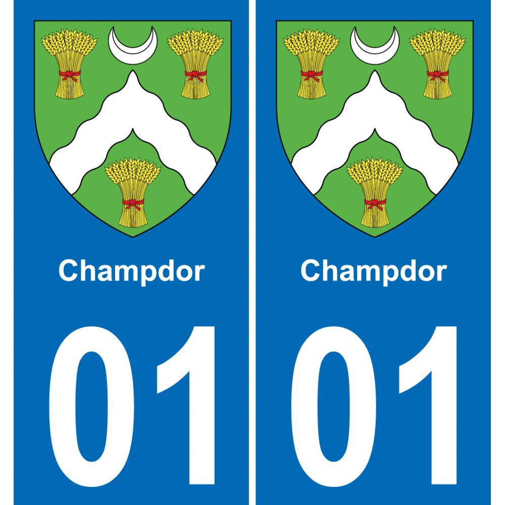 01 Champdor stemma adesivo piastra adesivi città