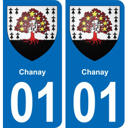 01 Chanay escudo de armas de la etiqueta engomada de la placa de pegatinas de la ciudad