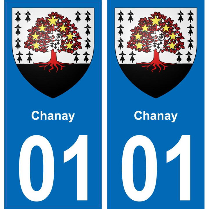 01 Chanay escudo de armas de la etiqueta engomada de la placa de pegatinas de la ciudad