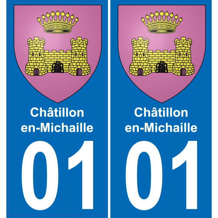 01 Châtillon-en-Michaille blason autocollant plaque stickers ville