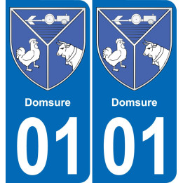 01 Domsure escudo de armas de la etiqueta engomada de la placa de pegatinas de la ciudad