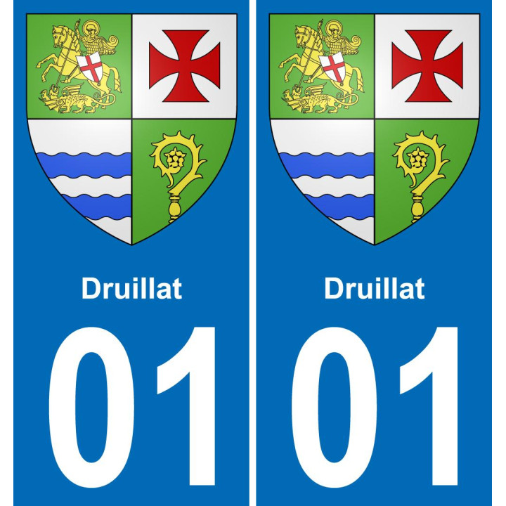 01 Druillat wappen aufkleber typenschild aufkleber stadt