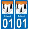 01 Foissiat blason autocollant plaque stickers ville