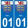 01 Gex blason autocollant plaque stickers ville