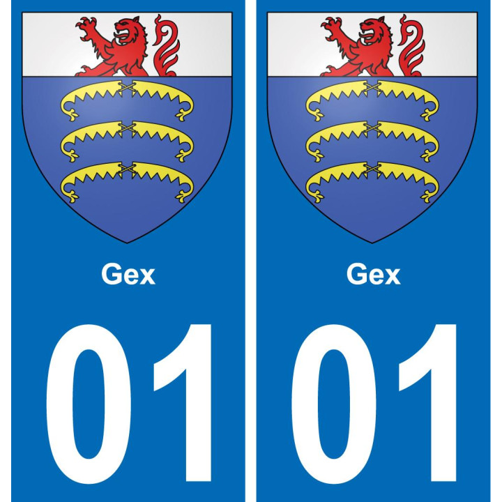 01 Gex blason autocollant plaque stickers ville