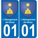 01 L'Abergement-de-Varey escudo de armas de la etiqueta engomada de la placa de pegatinas de la ciudad