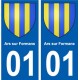 01 Ars-sur-Formans ville autocollant plaque sticker
