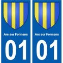 01 Ars-sur-Formans ville autocollant plaque sticker