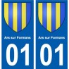 01 Ars-sur-Formans città adesivo, adesivo piastra