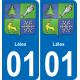 01 Lélex blason autocollant plaque stickers ville