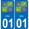 01 Lélex escudo de armas de la etiqueta engomada de la placa de pegatinas de la ciudad