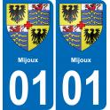 01 Mijoux escudo de armas de la etiqueta engomada de la placa de pegatinas de la ciudad