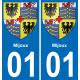 01 Mijoux blason autocollant plaque stickers ville