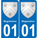 01 Mogneneins blason autocollant plaque stickers ville