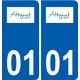 01 Attignat logo ville autocollant plaque sticker