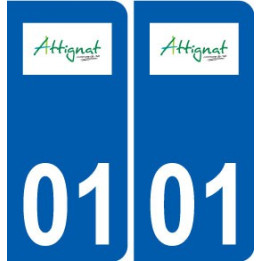 01 Attignat logo ville autocollant plaque sticker