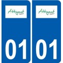 01 Attignat logo ville autocollant plaque sticker