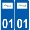 01 Attignat logo ville autocollant plaque sticker