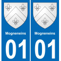 01 Mogneneins blason autocollant plaque stickers ville