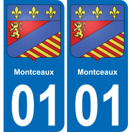 01 Montceaux escudo de armas de la etiqueta engomada de la placa de pegatinas de la ciudad