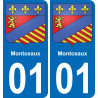 01 Montceaux coat of arms sticker plate stickers city