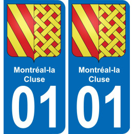 01 Montréal-la-Cluse blason autocollant plaque stickers ville