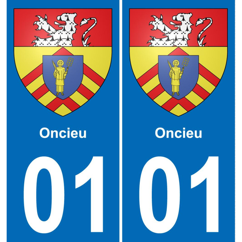 01 Oncieu stemma adesivo piastra adesivi città